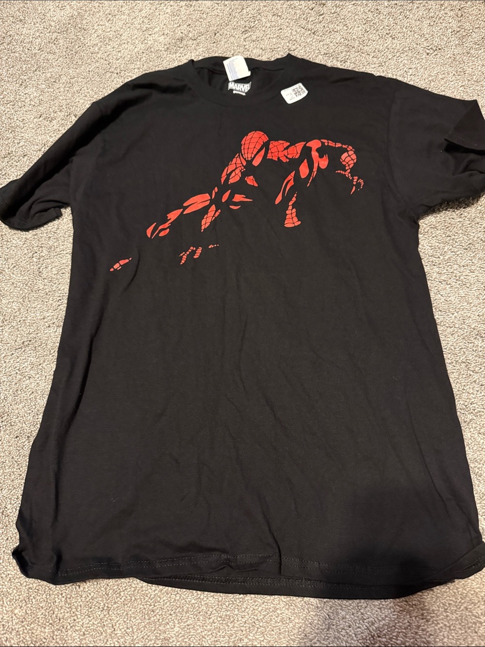 Marvel Spider-Man Black Graphic Tee - Red Design
